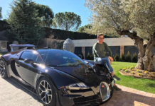 Cristiano Ronaldo's £1.7m Bugatti Veyron Image Source: @Cristiano Ronaldo / Twitter