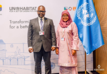 Minister for Works and Housing, Francis Asenso-Boakye and the Executive Director of the UN Habitat, Her Excellency Maimunah Mohd Sharif at the ongoing World Urban Forum (WUF11) in Katowice, Poland
