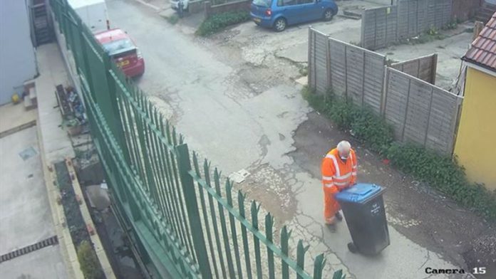 Neculai Paizan, 64, seen with a wheelie bin in a CCTV photo released by police (Image: PA)