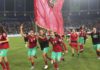 Morocco celebrate their historic Women's World Cup qualification in front of a packed house in Rabat