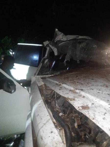 MCE for Bibiani-Anwhiaso-Bekwai, driver killed in crash photo: The mangled car after the accident