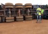 Cargo truck falls off ponton in Dambai