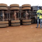 Cargo truck falls off pontoon at Dambai Cargo truck falls off ponton in Dambai