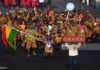 Ghana's contingent participating in the opening ceremony at the Alexander Stadium in Burmingham