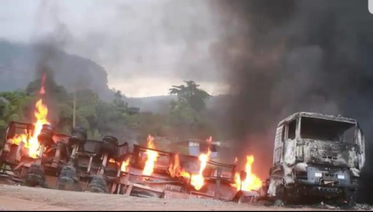 Fuel tanker bursts into flames after accident at Nkawkaw
