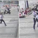 Video shows miraculous moment man catches toddler falling from 6th floor of building