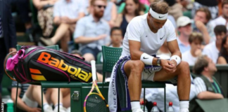 Rafael Nadal had a medical timeout and struggled with his serve in his quarter-final victory. Photo by Getty Images