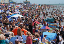 Crowds at Southend beach in Essex on Sunday | PA Media