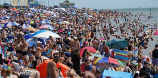 Crowds at Southend beach in Essex on Sunday | PA Media