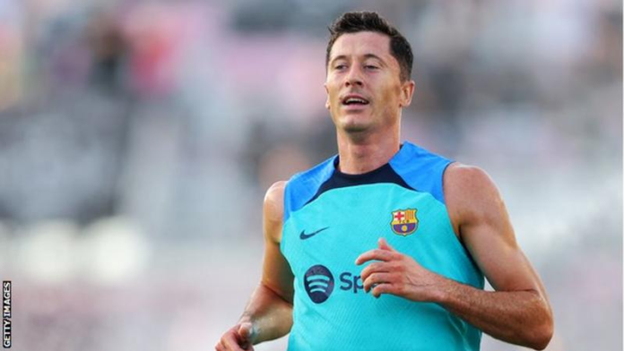 Robert Lewandowski was in Florida for Barcelona's pre-season friendly against Inter Miami on Tuesday/ Photo credit: Getty Images
