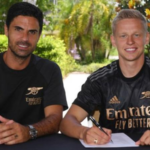 Oleksandr Zinchenko (right) has signed a 'long-term contract' with Mikel Arteta's side/ Photo credit: Getty Images