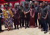 The MUSIGA delegation with AB Crentsil Jnr.(fourth) from left) during the visit