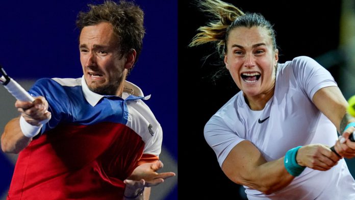 Women's world number four Aryna Sabalenka of Belarus and men's world number one Daniil Medvedev of Russia are the highest-ranked players to be affected