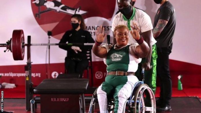 Bose Omolayo holds the para-powerlifting world record in her weight category