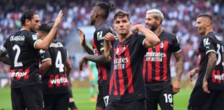 Brahim Diaz (centre) put AC Milan back in front after the Italian champions found themselves level with Udinese at half time