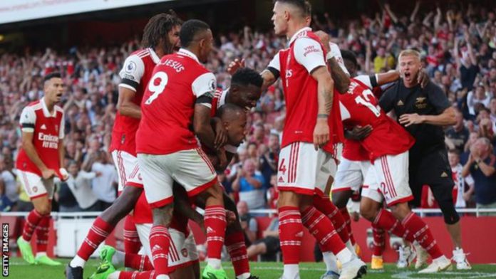 Arsenal sit two points clear of Manchester City at the top of the Premier League table