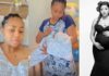 Regina Daniels with her newly born baby