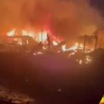Fire destroys over 40 wooden structures at La
