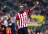 BILBAO, SPAIN - AUGUST 05: Inaki Williams of Athletic Club reacts during the Athletic Club v Real Sociedad - Pre-Season Friendly at Lasesarre Stadium on August 05, 2022 in Bilbao, Spain. (Photo by Juan Manuel Serrano Arce/Getty Images)