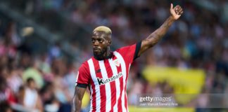 BILBAO, SPAIN - AUGUST 05: Inaki Williams of Athletic Club reacts during the Athletic Club v Real Sociedad - Pre-Season Friendly at Lasesarre Stadium on August 05, 2022 in Bilbao, Spain. (Photo by Juan Manuel Serrano Arce/Getty Images)