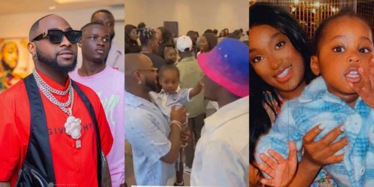 Fans in shock as Davido steps out with 2-year-old son
