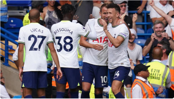 Harry Kane celebrates the equaliser (PA)