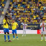 The players were taken from the pitch when the severity of the fan's condition was established