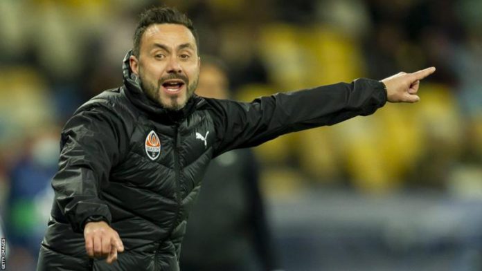 Roberto de Zerbi led Shakhtar Donetsk to the Ukrainian Super Cup in 2021