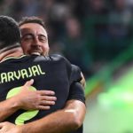 Real Madrid's Belgian forward Eden Hazard (rear R) celebrates with Real Madrid's Spanish defender Dani Carvajal after scoring his team third goal during the UEFA Champions League Group F football match between Celtic and Real Madrid, at the Celtic Park st Image credit: Getty Images