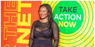 Tracy Sarkcess, wife of Sarkodie shows cleavage at Global Citizen Festival Source@Instagram
