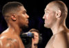 MANCHESTER, ENGLAND - DECEMBER 10: Wladimir Klitschko of Ukraine looks at Anthony Joshua of England (L) following the announcement that the pair will fight at Wembley Stadium in April 2017, at Manchester Arena on December 10, 2016 in Manchester, England. (Photo by Richard Heathcote/Getty Images)