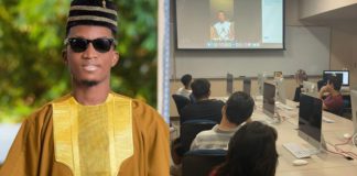 Kofi Kinaata captured lecturing