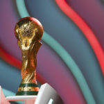 DOHA, QATAR - APRIL 01: The World Cup trophy is seen during rehearsal ahead of the FIFA World Cup Qatar 2022 Final Draw at Doha Exhibition Center on April 01, 2022 in Doha, Qatar. (Photo by Michael Regan - FIFA/FIFA via Getty Images)