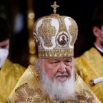 Patriarch Kirill of Moscow and All Russia conducts the Orthodox Christmas service at the Cathedral of Christ the Saviour in Moscow, Russia, January 6, 2022. REUTERS/Maxim Shemetov