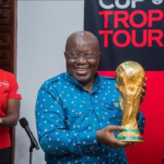 President Akufo Addo with 2022 World Cup trophy