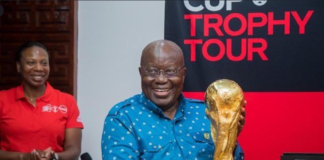 President Akufo Addo with 2022 World Cup trophy