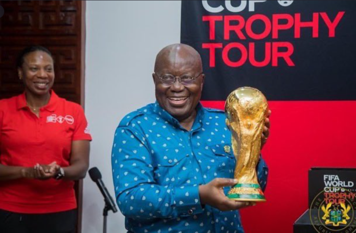 President Akufo Addo with 2022 World Cup trophy