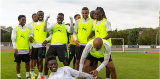 Black Stars players in joyous mood