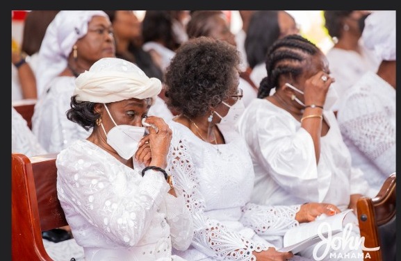 Mahama, Nana Konadu, Alan mourn with Haruna Atta as he buries wife [Photos]