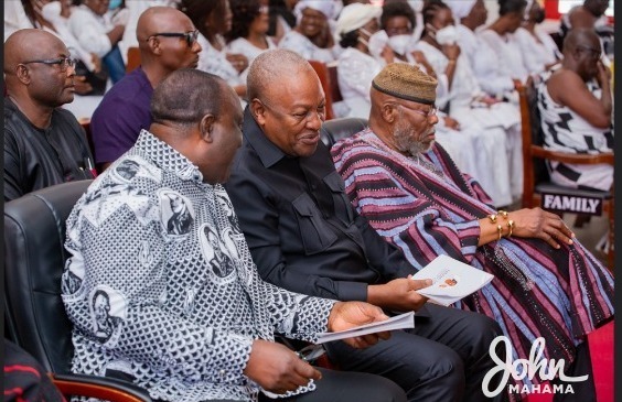 Mahama, Nana Konadu, Alan mourn with Haruna Atta as he buries wife [Photos]