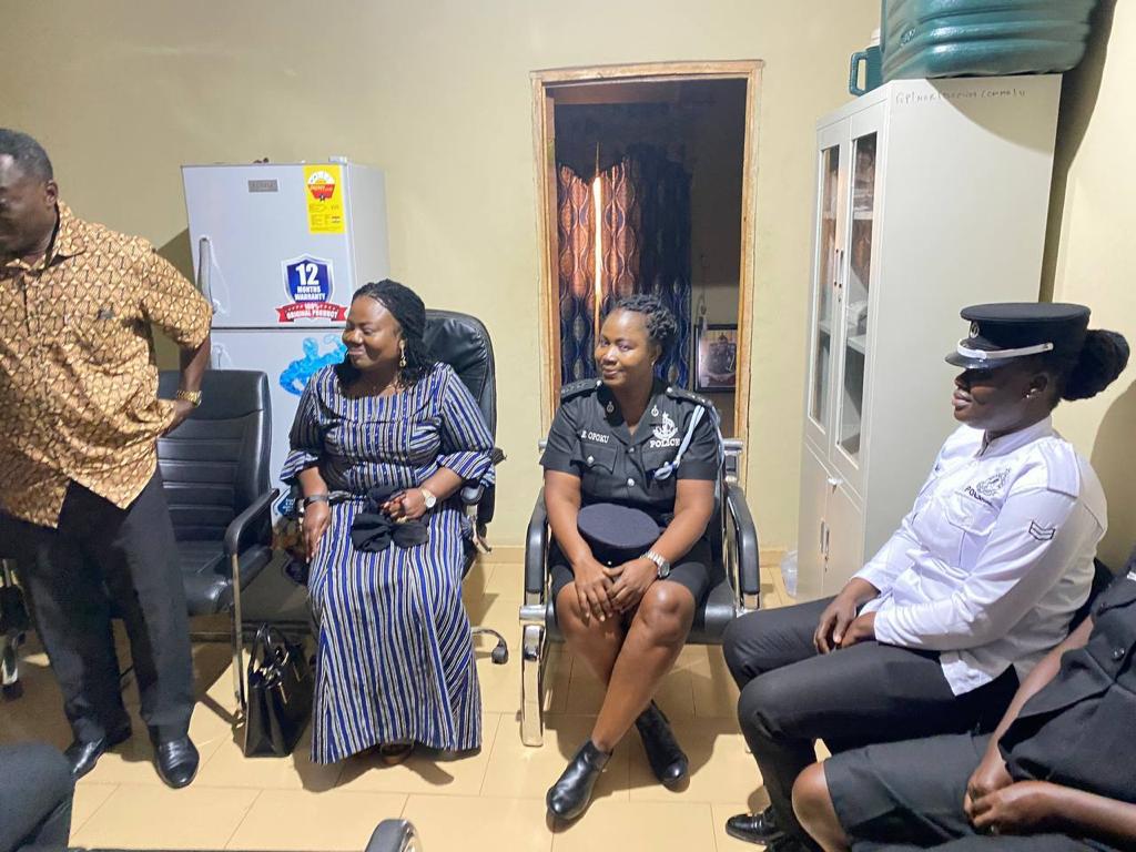 COP Maame Tiwaa Addo-Danquah at Nalerigu with ASP Eva Opoku, MTTD Commander, Nalerigu on her left 