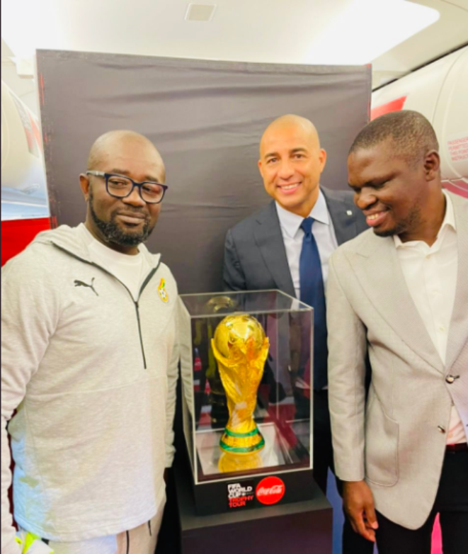 Kurt Okraku [L], David Trezeguet [M] and Mustapha Ussif [R]