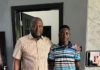 Ibrahim Mahama with the 17-year-old Solomon Atimbiri