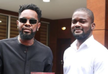 Patoranking and Anthony Dzamefe, CEO of Caveman watches