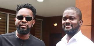 Patoranking and Anthony Dzamefe, CEO of Caveman watches