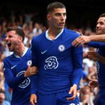 Havertz celebrates with Chelsea teammates