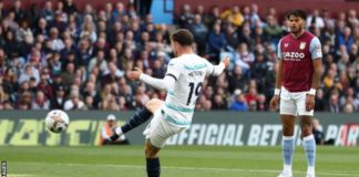 Mason Mount scored his first Chelsea goal of the season after Tyrone Mings' mistake