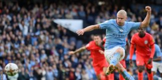 Haaland is the first Manchester City player to score in seven consecutive home games since Sergio Aguero in 2018