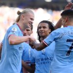 PL: Haaland scores again as Man City cruise over Southampton to go top Erling Haaland celebrates with Joao Cancelo and Nathan Ake of Manchester City after scoring their team's fourth goal during the Premier League match between Manchester City and Southampton FC at Etihad Stadium on October 08, 2022 in Manchester, England. Image credit: Getty Images