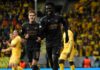 Bukayo Saka of Arsenal celebrates scoring their side's first goal during the UEFA Europa League group A match between FK Bodo/Glimt and Arsenal FC at Aspmyra Stadion on October 13, 2022 in Bodo, Norway. Image credit: Getty Images